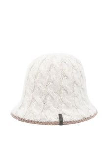 Brunello Cucinelli cable-knit sequined bucket hat