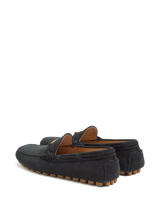 Valentino Garavani Fastaway Driver Moccasin In Deer Suede