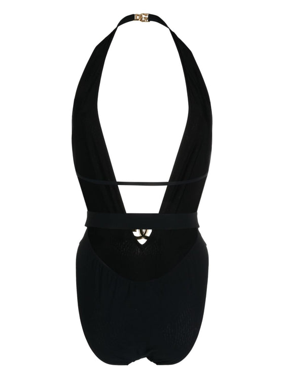 Dolce & Gabbana logo-plaque Plunge Swimsuit