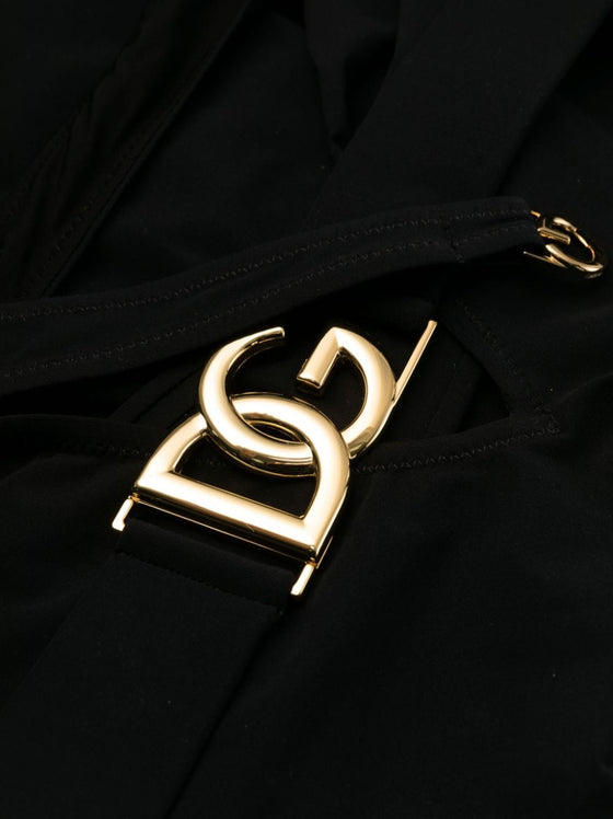 Dolce & Gabbana logo-plaque Plunge Swimsuit