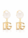 Dolce & Gabbana DG Logo and Pearl Earrings