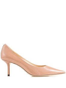  Jimmy Choo Love 65 Ballet-Patent-Leather Pumps with JC Emblem