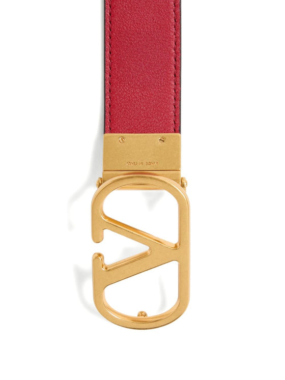 Valentino Garavani Vlogo Signature Reversible Belt In Shiny Calfskin 20mm