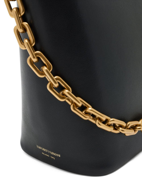 Emporio Armani Medium leather hobo bag with chain