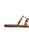 Valentino Garavani Rockstud Low Slide Sandal in Laminated Nappa Leather