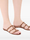 Valentino Garavani Rockstud Low Slide Sandal in Laminated Nappa Leather