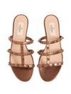 Valentino Garavani Rockstud Low Slide Sandal in Laminated Nappa Leather