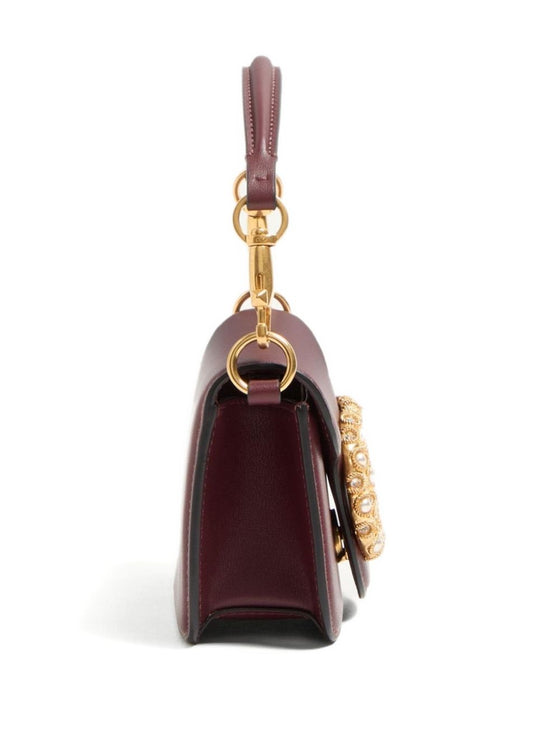 Valentino Garavani Locò Small Shoulder Bag In Calfskin With Jewel Logo