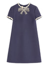 Valentino Short Embroidered Crepe Couture Dress