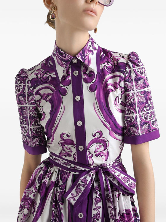 Dolce & Gabbana Majolica print poplin shirt dress