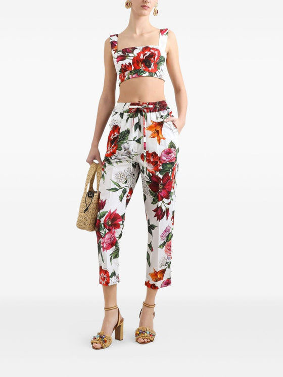 Dolce & Gabbana Flower-print poplin top