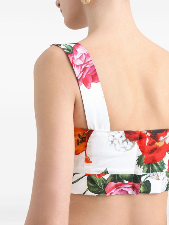 Dolce & Gabbana Flower-print poplin top