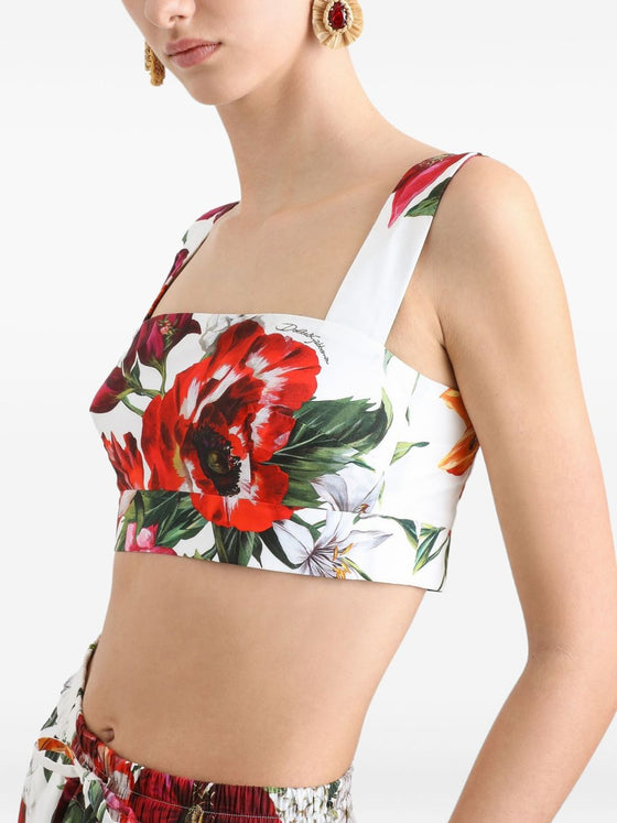 Dolce & Gabbana Flower-print poplin top