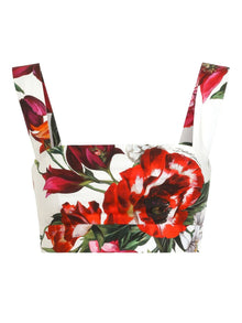  Dolce & Gabbana Flower-print poplin top