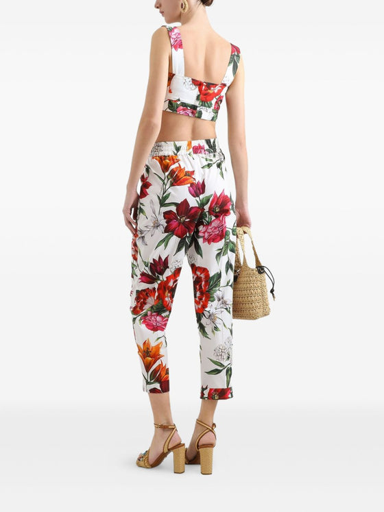 Dolce & Gabbana Flower-print poplin top