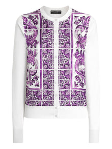  Dolce & Gabbana Maiolica print silk cardigan