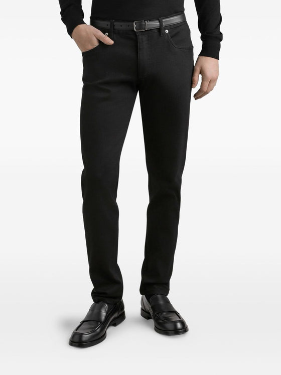 Dolce & Gabbana five pockets logo plaque Denim cotton jeans
