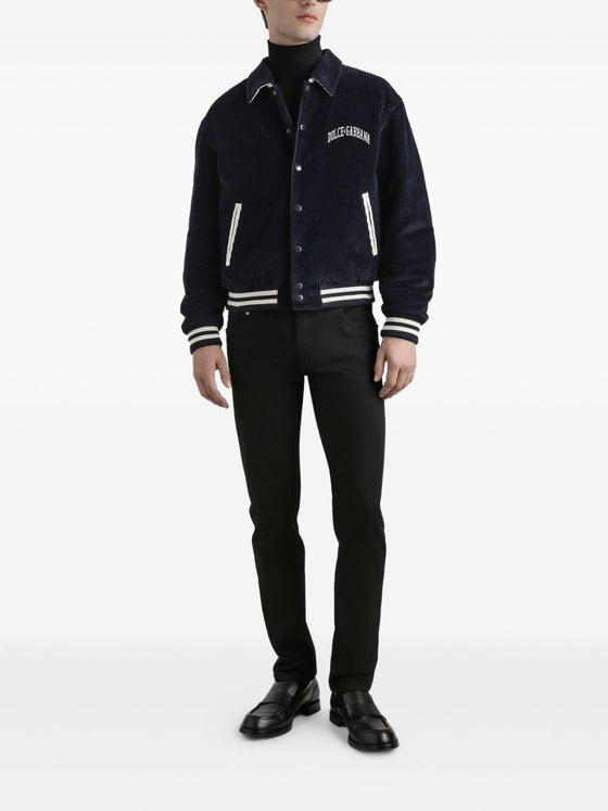 Dolce & Gabbana five pockets logo plaque Denim cotton jeans