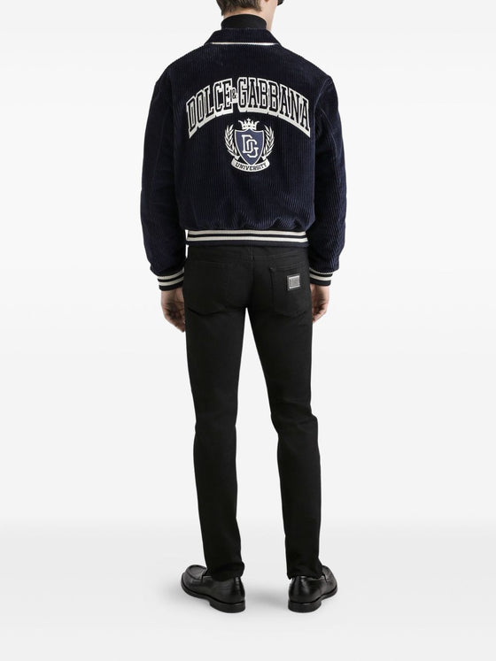 Dolce & Gabbana five pockets logo plaque Denim cotton jeans