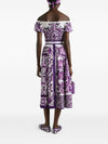 Dolce & Gabbana Pleated skirt with majolica print