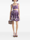 Dolce & Gabbana Short poplin skirt with majolica print