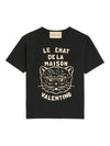 Valentino Cotton T-Shirt With Le Chat De La Maison Print