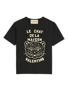  Valentino Cotton T-Shirt With Le Chat De La Maison Print