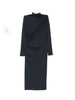 Brunello Cucinelli High-neck gathered midi dress