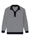 Emporio Armani Icon embossed stitch virgin wool polo neck sweater