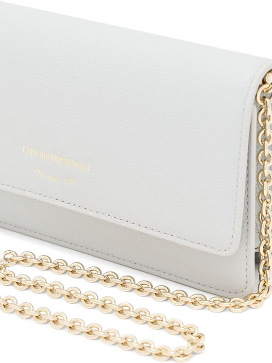 Emporio Armani Chain-strap leather clutch bag