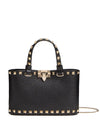 Valentino Garavani Mini Rockstud Shopping Bag in Garnet Calfskin