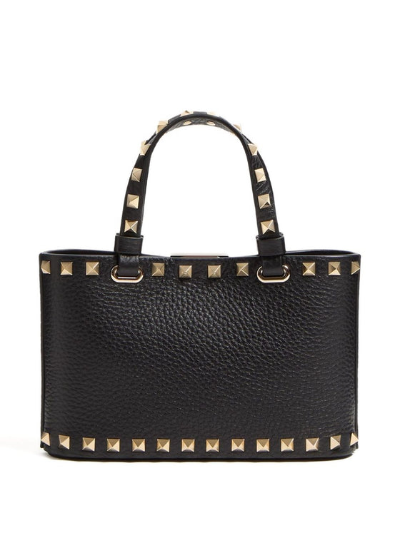 Valentino Garavani Mini Rockstud Shopping Bag in Garnet Calfskin