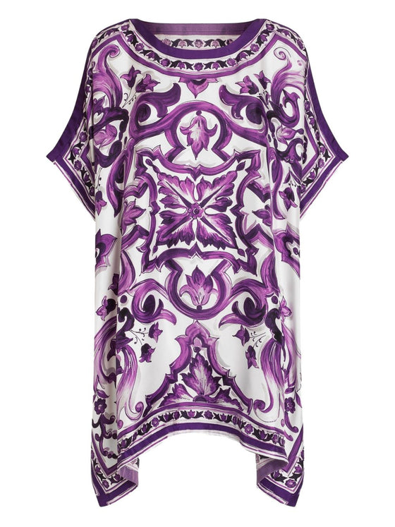 Dolce & Gabbana Majolica print twill kaftan
