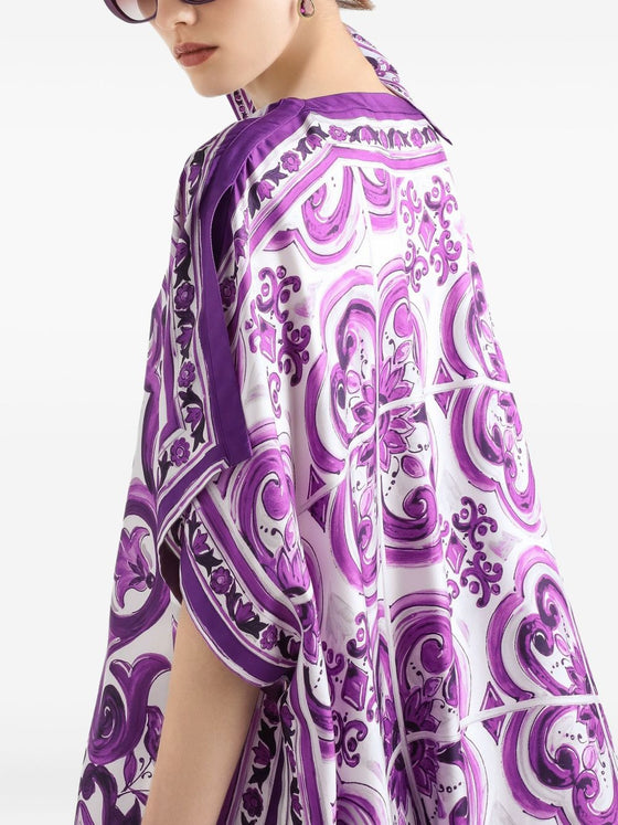 Dolce & Gabbana Majolica print twill kaftan