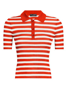  Dolce & Gabbana Striped Polo Top