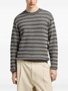 Emporio Armani Two-tone embroidery-stitched jacquard virgin wool jumper
