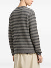 Emporio Armani Two-tone embroidery-stitched jacquard virgin wool jumper