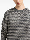 Emporio Armani Two-tone embroidery-stitched jacquard virgin wool jumper