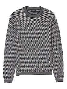  Emporio Armani Two-tone embroidery-stitched jacquard virgin wool jumper