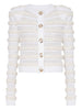 Balmain Long-sleeved tweed-effect knit cardigan