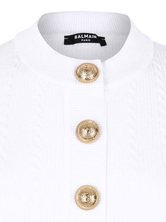 Balmain Ribbed buttoned top