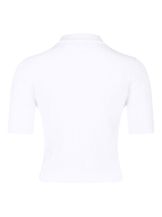 Balmain Ribbed buttoned top