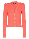 Balmain Long-sleeved twisted knit cardigan