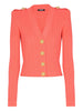 Balmain Long-sleeved twisted knit cardigan