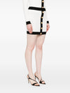 Balmain Button-embellished ribbed-knit mini skirt