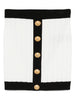 Balmain Button-embellished ribbed-knit mini skirt