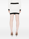 Balmain Button-embellished ribbed-knit mini skirt