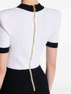 Balmain Two-tone twisted knit bodycon dress