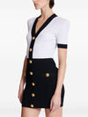 Balmain Two-tone twisted knit bodycon dress