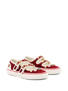  Valentino Garavani Jewel-embellished buckle sneakers